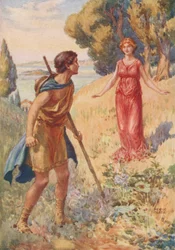 Lycius Meets Lamia, from Lamia by John Keats